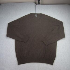 Jos A Bank Sweater Mens XL Brown V Neck Cashmere Executive Collection Pullover